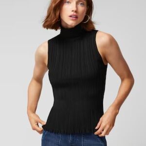 WHBM Variegated Ribbed Sleeveless Peplum Sweater --GUC